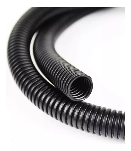 IIVVERR Plastic 10mm x 8mm Flexible Corrugated Conduit Pipe Hose Tube 8M  Long Black (Tubo de manguera de tubo de tubo corrugado flexible de plástico