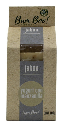 Imagen 2 de 9 de Jabón Natural Yogurt Con Manzanilla 100 G Bam Boo! Lifestyle