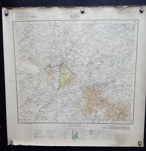 Mapa De Azul- Provincia De Buenos Aires Mayo 1956