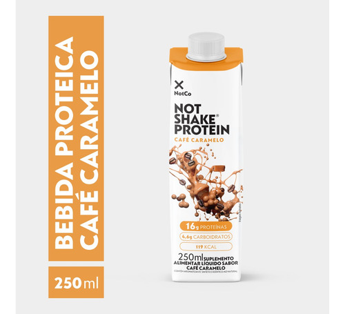 Leite Vegetal High Protein 15g Café Caramelo 250ml Notmilk