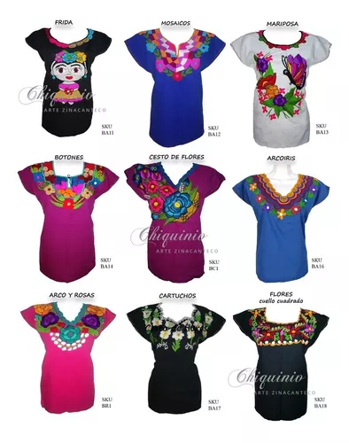 Blusa cuello bordado grande — Tikal Arte Mexicano