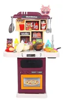 Comprar Juguete De Cocina Para Niñas 64 Piezas Color Bordó