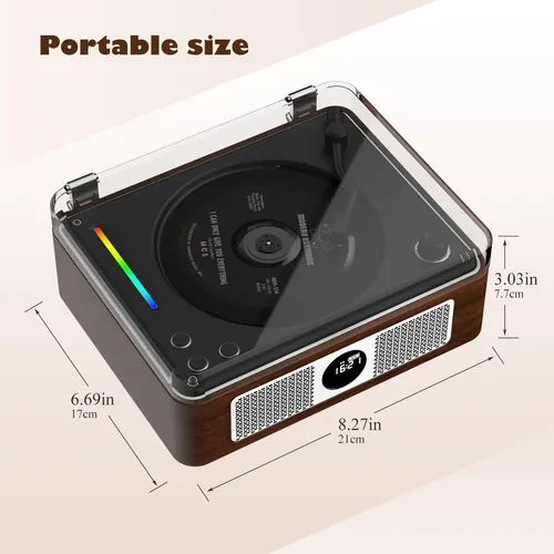 Reproductor De Cd De Madera Retro Thinkya Con Bluetooth Y Al