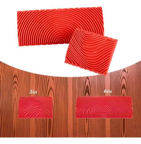 Rodillo De Madera Para Decoración De Interiores Rojo