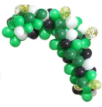 Comprar Arco De Globos Deco Cumple Verdes Negros Blancos Confetti