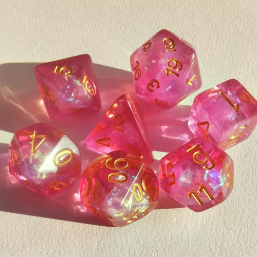 3 X 7x Dice Juego De Roles Dados D&d Juego De Dados Púrpura