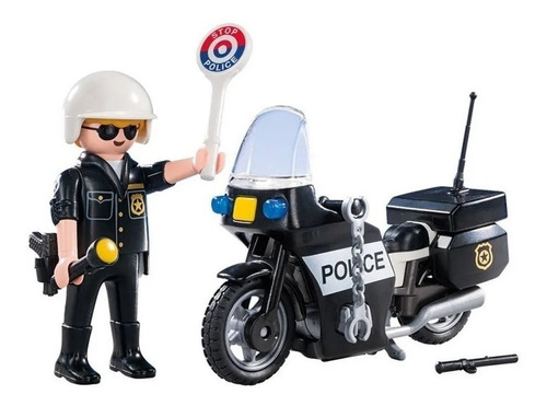 Imagen 2 de 6 de Playmobil 5648 City Action Maletin Policia Con Moto Original
