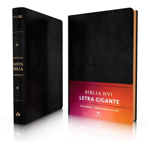 Imagen 3 de 3 de Biblia Nvi Letra Gigante Imitación Piel Color Negro