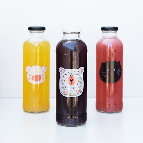 Botella Vidrio 500ml Ecológica Diseño Chancho Pork Chanchita