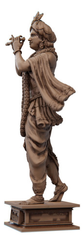 Estátua Figura Religiosa Imagem Lord Krishna Cor Cor Madeira