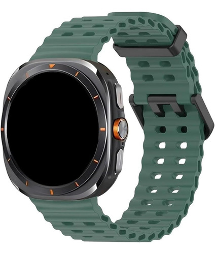 Malla Ocean Para Smartwatch Samsung Watch 7 Ultra 47mm 12- Verde Oscuro 3.44 Cm