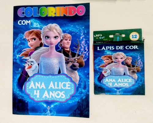 45 Livros De Colorir Com Lápis Frozen 2 - Tam. Grande