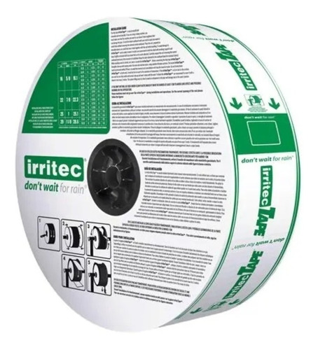 Tubo Gotejador 10x10  1000 Mts 16mm 200 Micras Irritec Tape