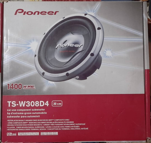 Bajo Pioneer 1400 W/max 12 Pulgadas Ts-w308d4