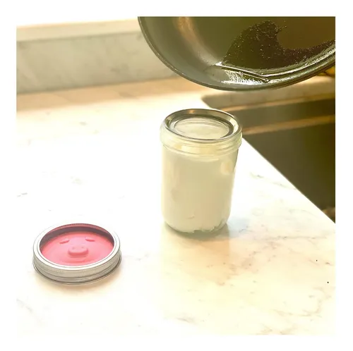 Jarware Silicone Bacon Grease Saver Mason Jar Tapa Con Boca