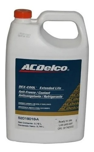 Imagen 1 de 3 de Refrigerante Acdelco Color Naranja 50/50