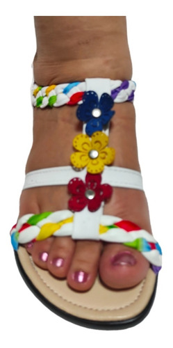 Imagen 3 de 4 de Huarache Sandalia Elástico Trenza Colores Amoldable Suave