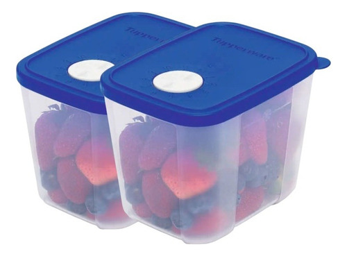 Tupper® Freezer Time 1lt X2 Tupperware® 0% Bpa Apto Freezer Azul