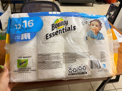 Toallas De Papel Bounty Hojas Blancas, 12 Rollos Dobles Esse