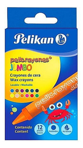 Crayones Pelikan C/12 Redonda Jumbo