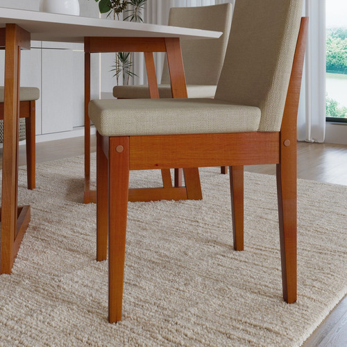 Conjunto Mesa De Jantar 4 Lugares Madeira Mesa Cf