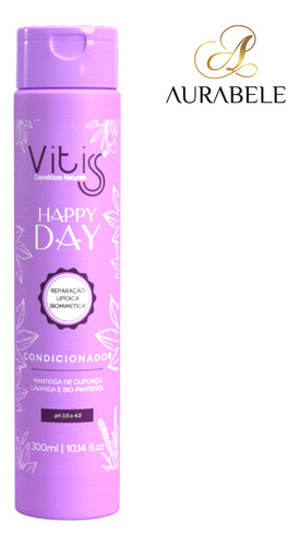 Condicionador Happy Day 300 Ml Vitiss Brilho Intenso Maciez