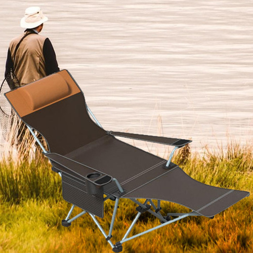 Sillón Reclinable Para Acampar Con Reposapiés, Silla De
