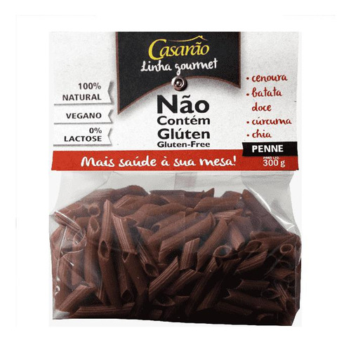 Macarrão Penne Cenoura, Batata Doce, Chia E Cúrcuma 300g