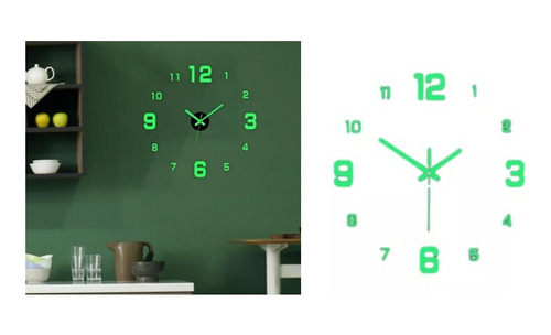 Reloj Pared Adhesivo 40 Cm Fluorescente