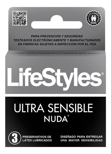 Imagen 1 de 3 de Preservativos Lifestyle Nuda 3 Unidades / Superstore
