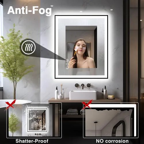 Espejos Inteligentes Led Negros Para Bano