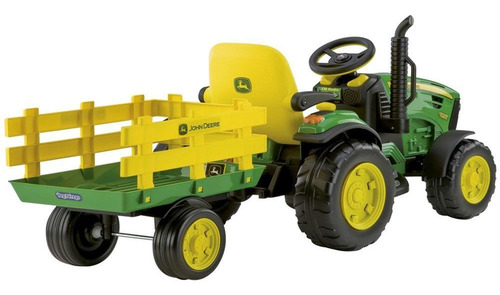 Trator a bateria para crianças Peg Perego John Deere Ground Force cor verde/amarelo 127V