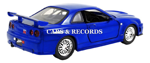 Nissan Skyline 1999 Brian F&f Nuevo Sin Caja - M A Jada 1/32 Azul