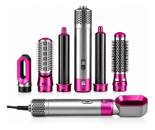 Secador De Cabelo 5 Em 1 Escova De Ar Quente Modelador 110v Rosa-chiclete 110v
