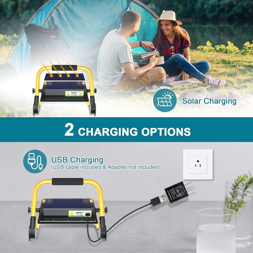 Eray Solar Recargable Led Luces De Trabajo Con Soporte Portá