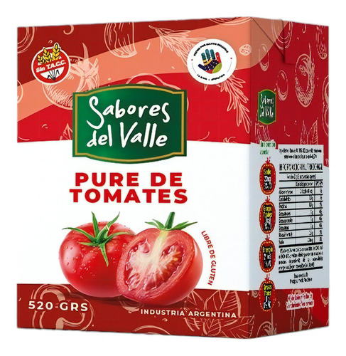 Caja De Puré De Tomate Fresco 520g Sabores Del Valle