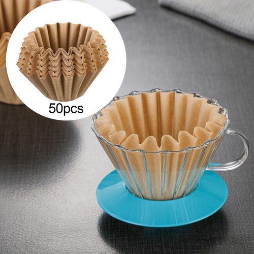 50 Piezas De Filtros De Café Con Forma De Cesta De Papel Par