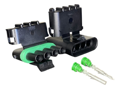 Conector Delphi Selado 4 Vias 4 Pinos Série 2.5 Par Preto