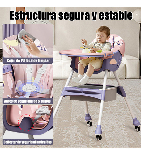 Silla Periquera Portatil De Comer Para Bebe Plegable Asiento