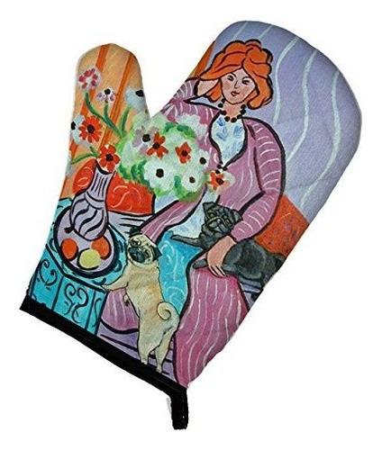 Caroline's Treasures 7266ovmt Lady With Her Pug Oven Mitt, L
