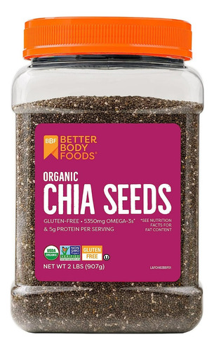 Semillas De Chía Orgánicas Betterbody Foods Con Omega-3 907g