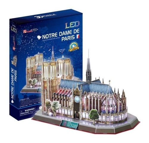 Puzzle 3d Notre Dame Paris Luces Led Cubic Fun Rompecabezas