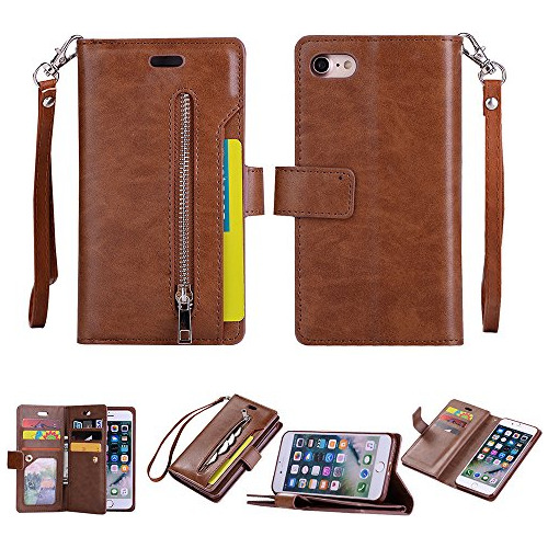 Para Apple iPhone 6 6s Caja De Cuero [vintage Zipper]