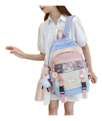 Accesorios Mochila Impermeable Kawaii De Nylon, Bolsa De Via