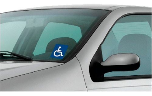 Aviso Deficiente Físico Cadeirante Adesivo Universal Cor Azul