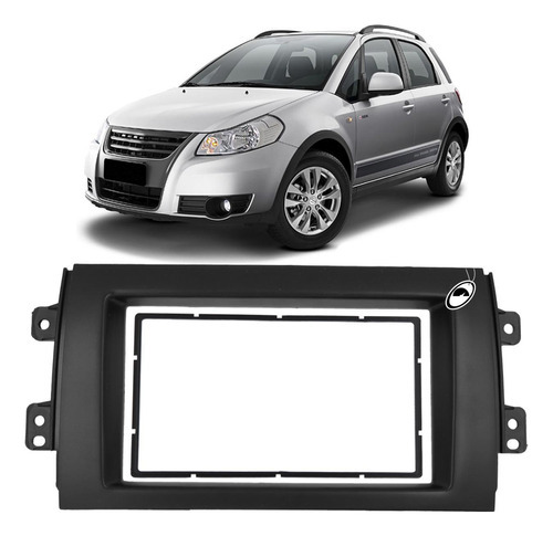 Moldura 2 Din 7'' Polegadas Sx4 2009 A 2015 Preto