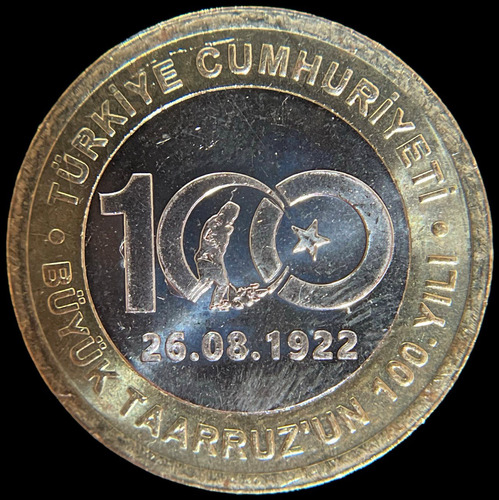 Turquia, Lira, 2022. Bimetalica. Gran Ofensiva. Sin Circular