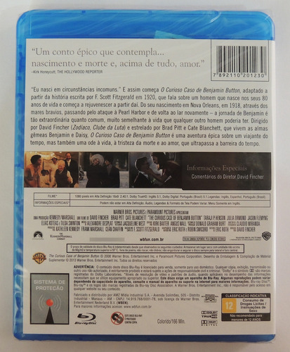 Blu-ray - O Curioso Caso De Benjamin Button - Lacrado