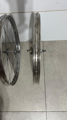 Rueda Llanta Rodado 24 Genérica Para Bicicleta Con Piñon Plateado (Usado)