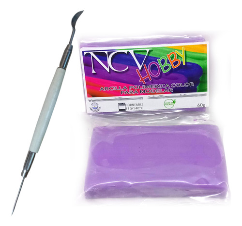Arcilla Polimérica Set X3 Ncv Color 60gr Y Punzón Cuchara